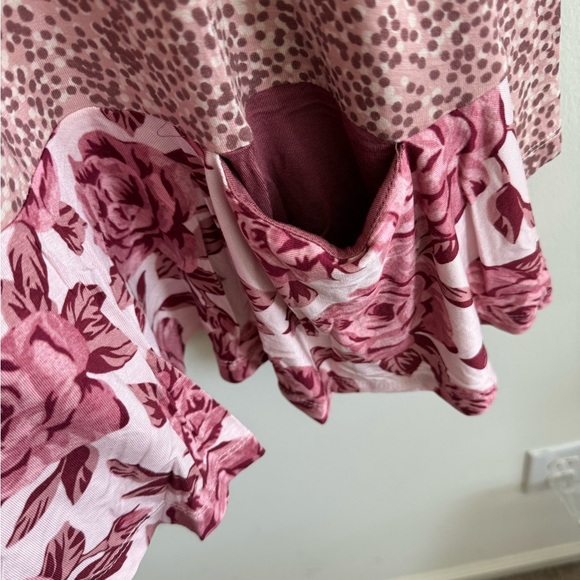 LOGO Lori Goldstein polka dot rose print open front long cardigan top size large - Picture 4 of 7